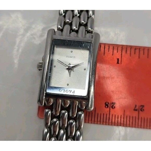 Vintage Paolo GUCCI Metal Silvertone Link Ladies Elegant Watch 7.5\